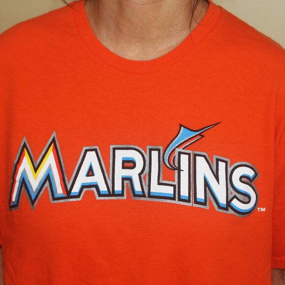 Marlins FL Mattingly 8 Monster Baseball Gildan Graphic Double Tee - Picture 2 of 6